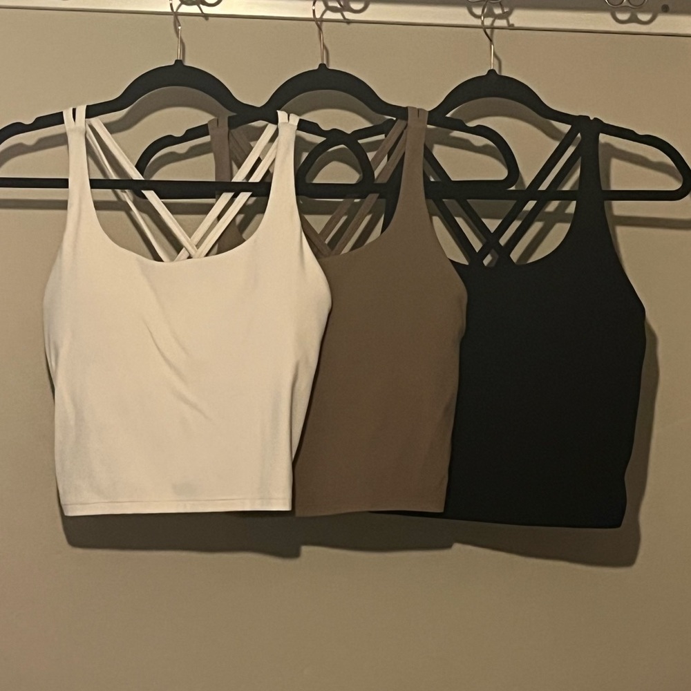 SET of 3 HeyNuts Longline Bra White/Black/Tan Size Large